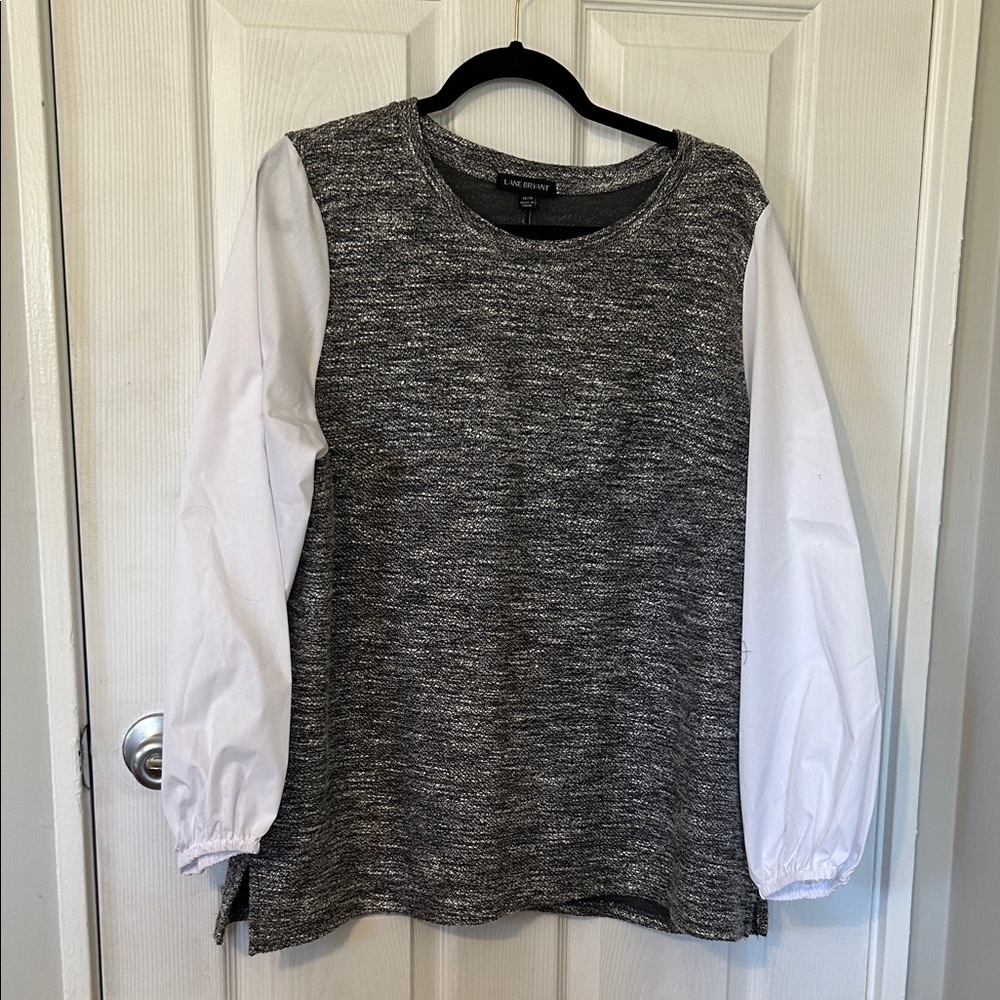 NWT Lane Bryant Black and White Long Sleeve Top
